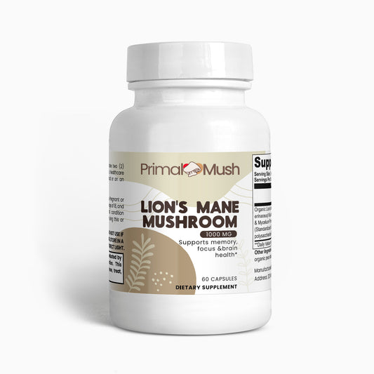 Lion's Mane Mushroom Supplement Capsules - Cognitive & Focus Support | PrimalMush