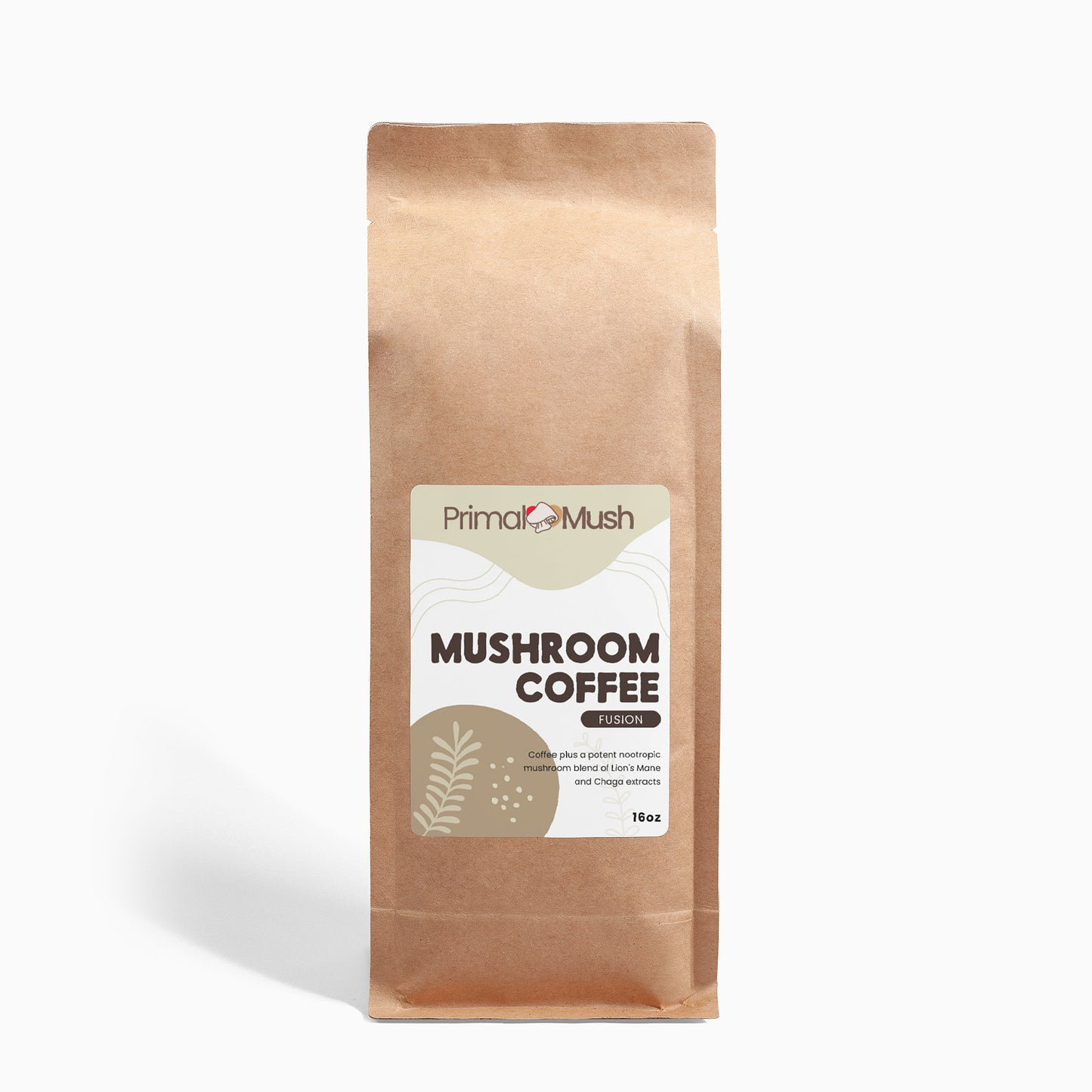 Mushroom Coffee Fusion with Lion's Mane & Chaga - 16oz | PrimalMush