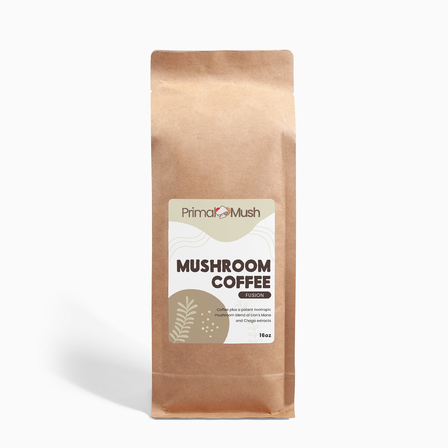 Mushroom Coffee Fusion with Lion's Mane & Chaga - 16oz | PrimalMush
