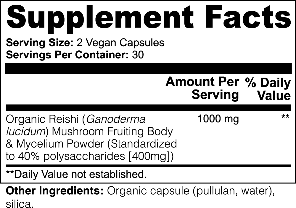 Reishi Mushroom Supplement Capsules